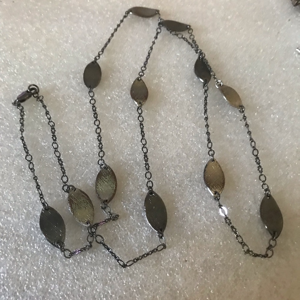 Delicate Silver-Tone Linked Oval Necklace - Women Jewelry